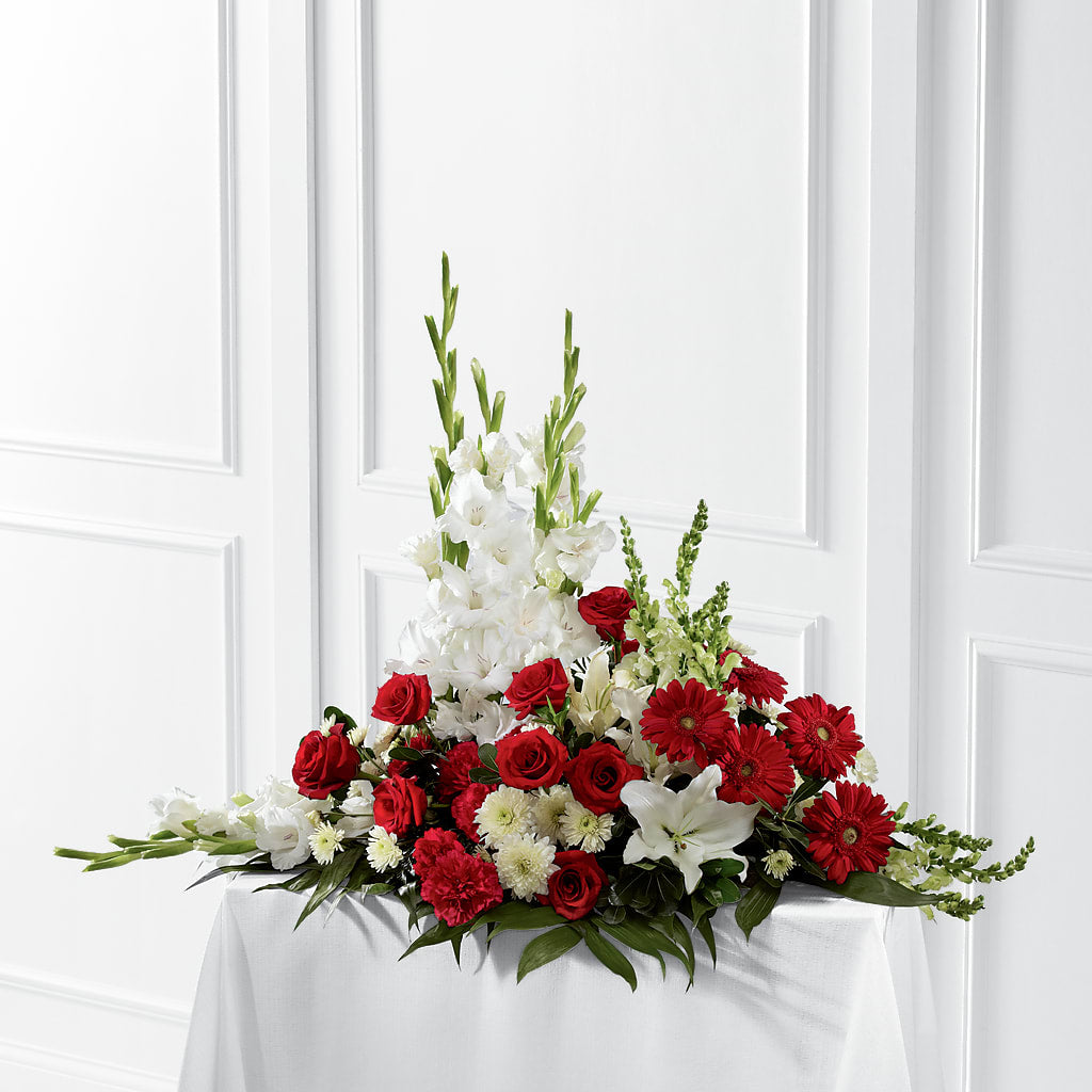 Crimson & White Arrangement – Flowers By Henry Llc, Louisburg NC