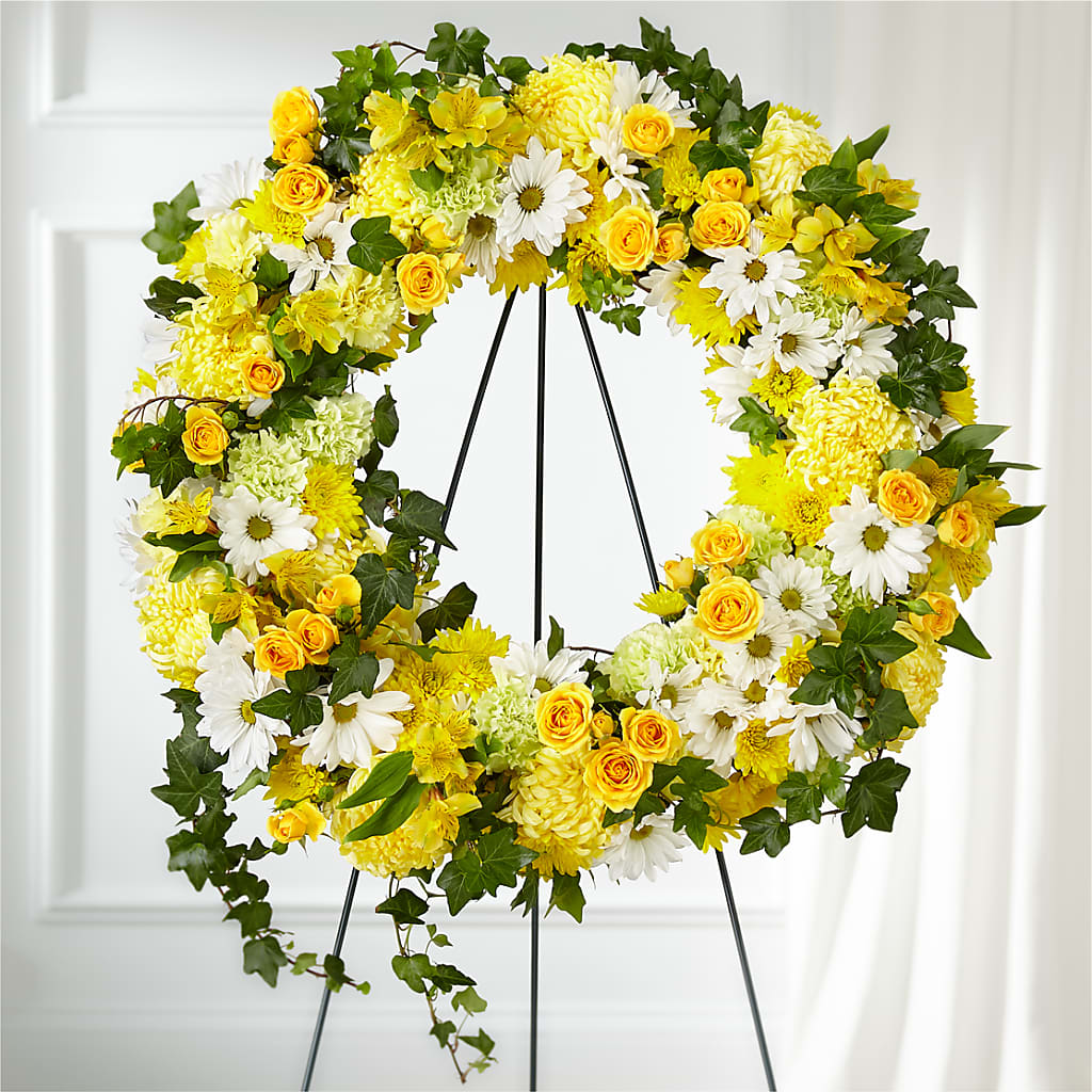 Golden Remembrance Wreath – Flowers By Henry Llc, Louisburg NC