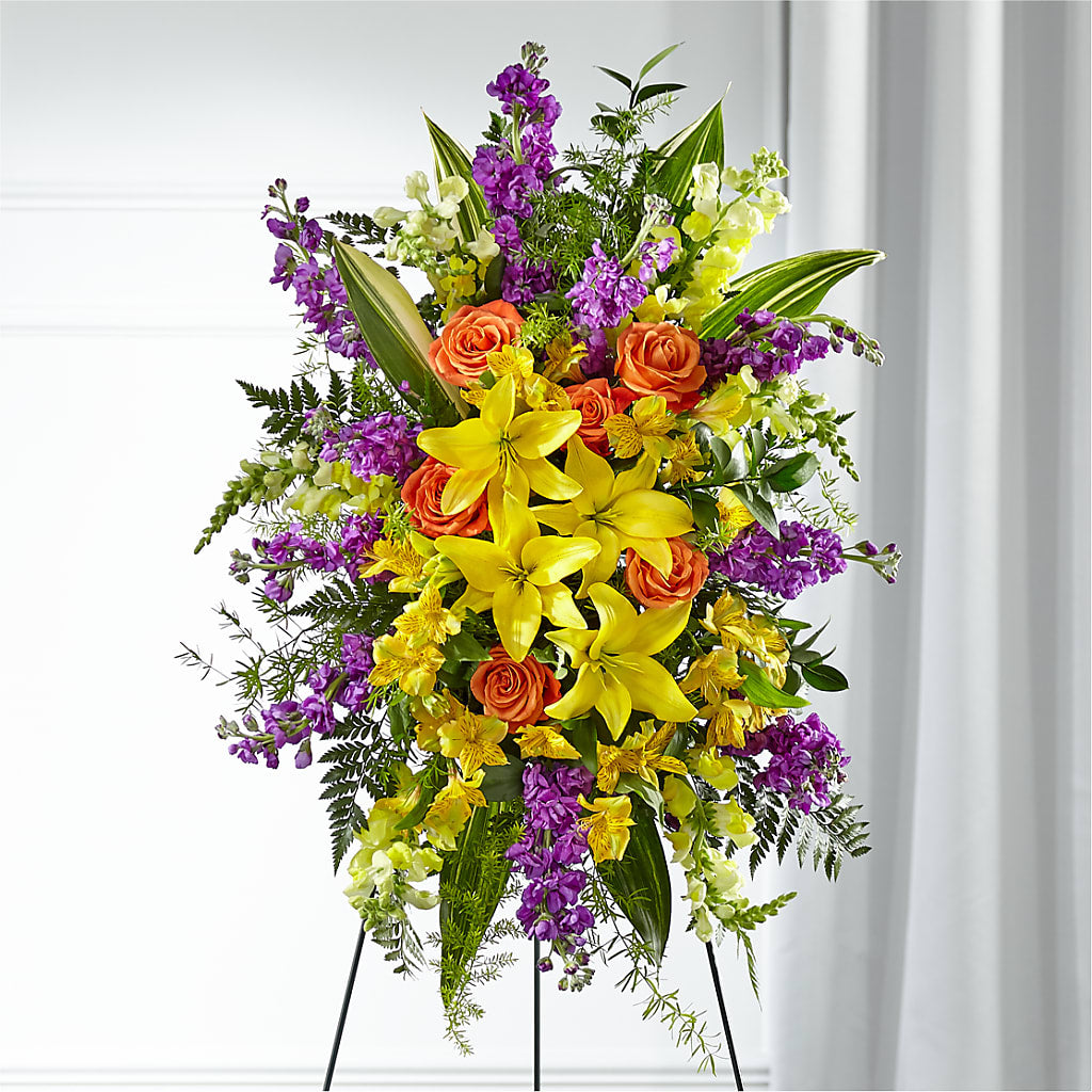 Thoughtful Prayers Standing Spray – Flowers By Henry Llc, Louisburg NC