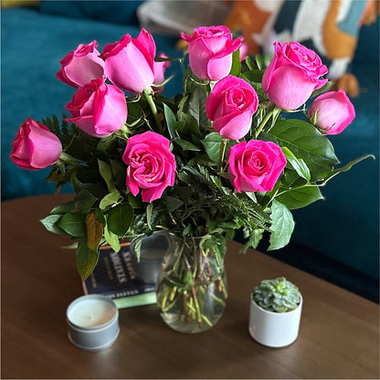 Long Stem Pink Rose Bouquet –  Flowers By Henry Llc, Louisburg NC